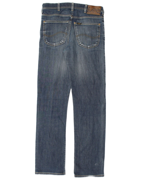 Lee Mens Brooklyn Straight Jeans W31 L32 Blue Cotton
