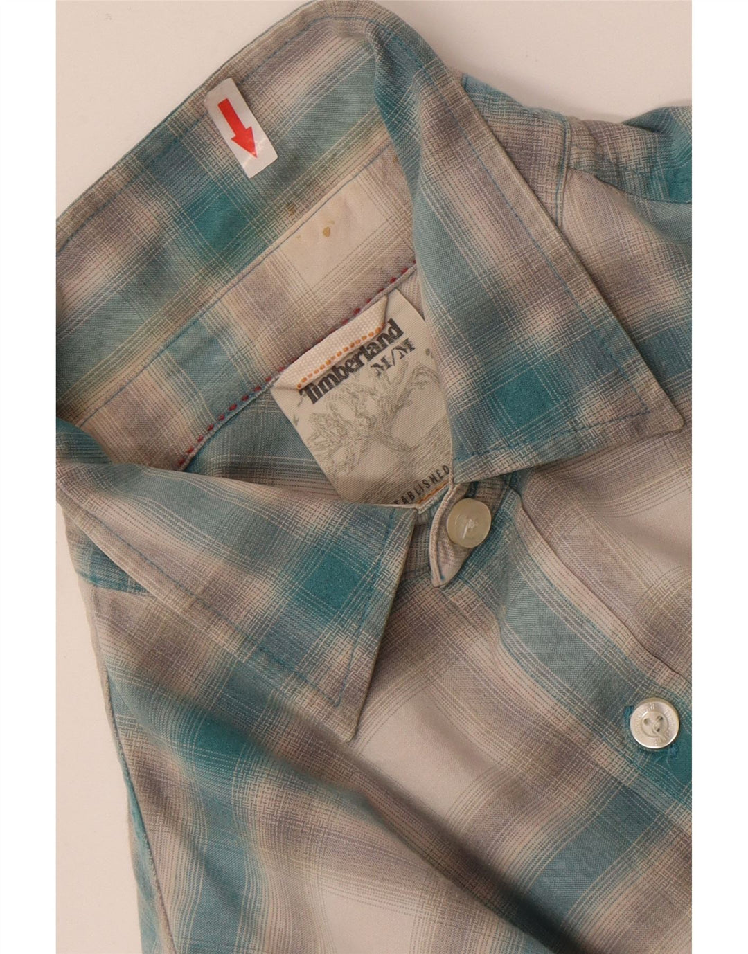 Timberland Mens Shirt Medium Blue Check Cotton