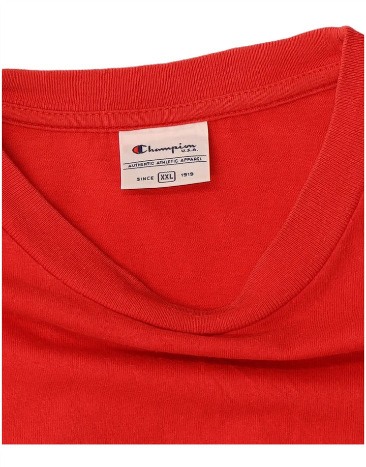 CHAMPION Mens Graphic T-Shirt Top 2XL Red