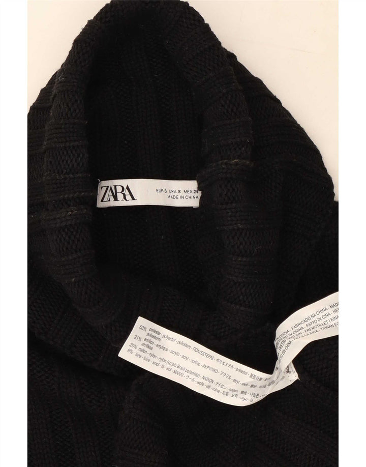 Zara Womens Vest Tank Top UK 10 Small Black Polyester