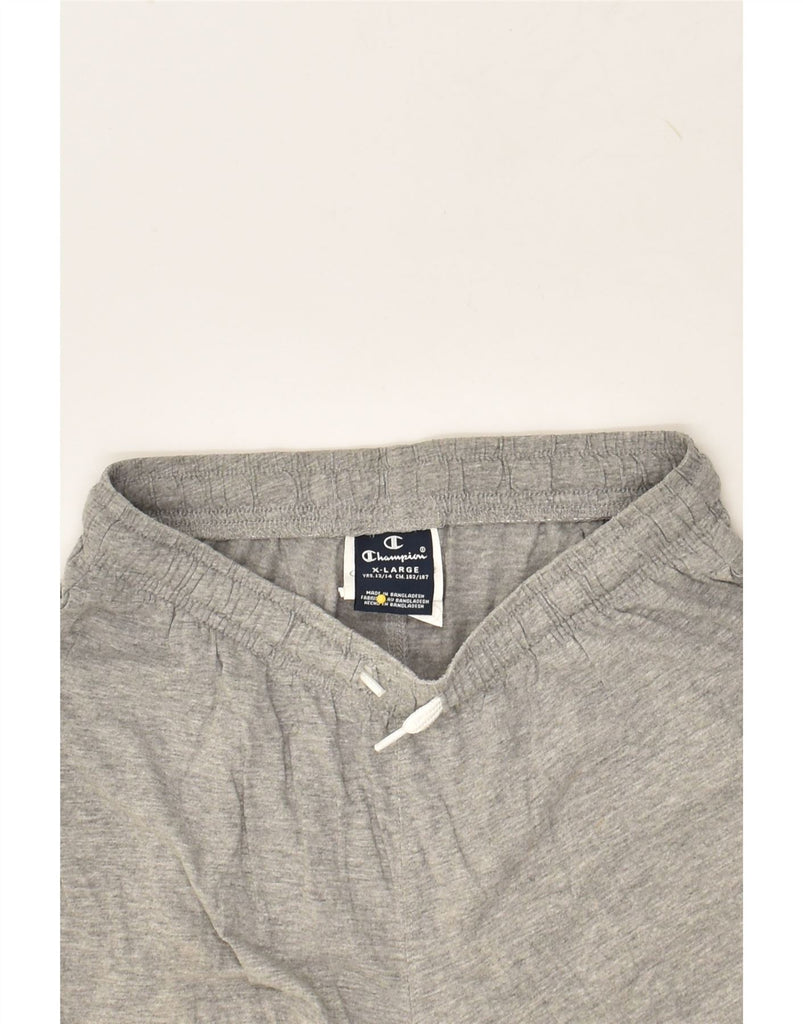 CHAMPION Boys Graphic Sport Shorts 13-14 Years XL Grey Cotton | Vintage Champion | Thrift | Second-Hand Champion | Used Clothing | Messina Hembry 