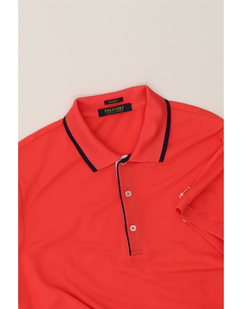 RALPH LAUREN Mens Tailored Fit Polo Shirt Medium Red Cotton Vintage Ralph Lauren and Second-Hand Ralph Lauren from Messina Hembry 