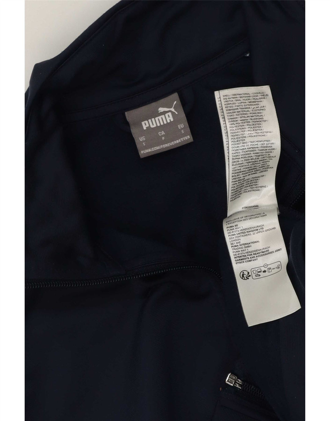 Puma Mens Tracksuit Top Jacket Small Navy Blue Colourblock Polyester
