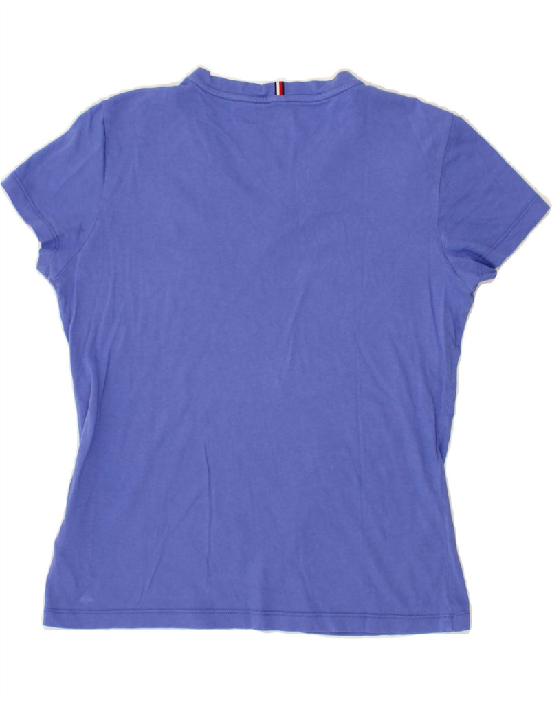 TOMMY HILFIGER Womens T-Shirt Top UK 10 Small Blue Cotton Vintage Tommy Hilfiger and Second-Hand Tommy Hilfiger from Messina Hembry 