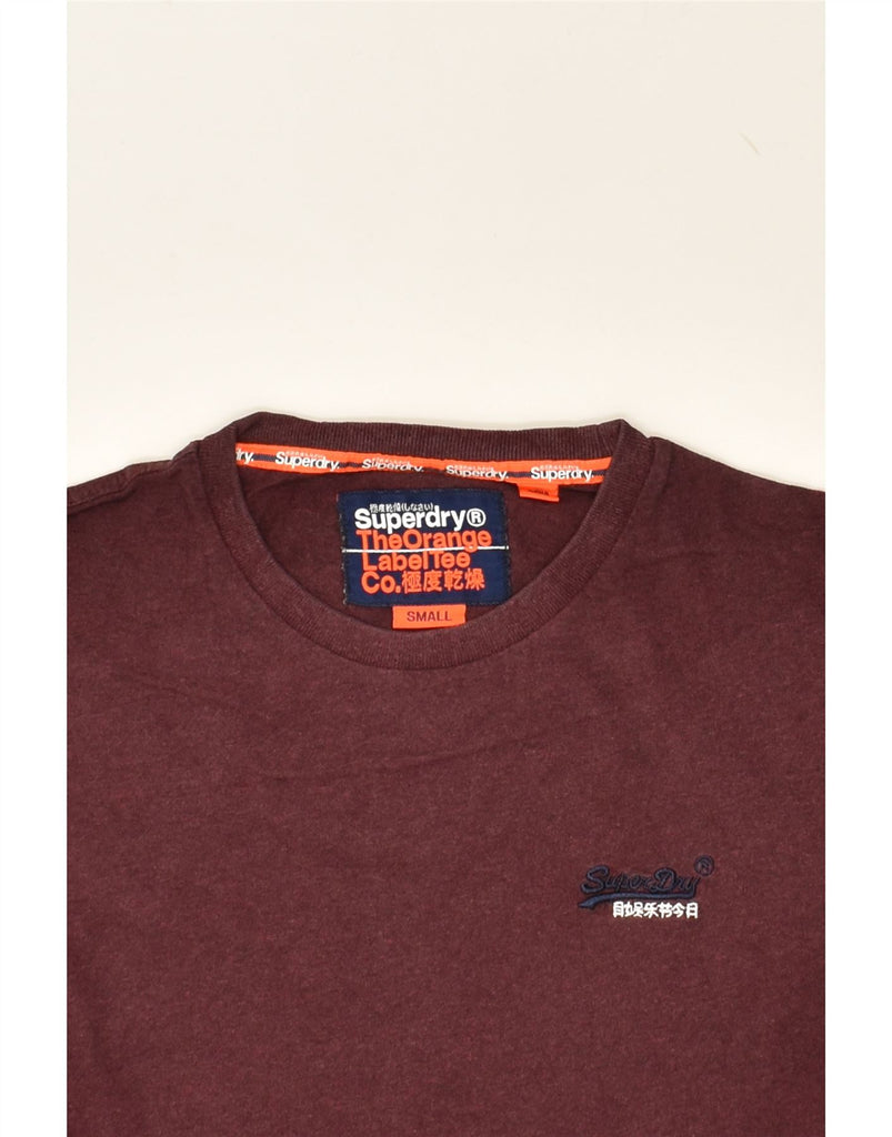 SUPERDRY Mens T-Shirt Top Small Burgundy Cotton | Vintage Superdry | Thrift | Second-Hand Superdry | Used Clothing | Messina Hembry 