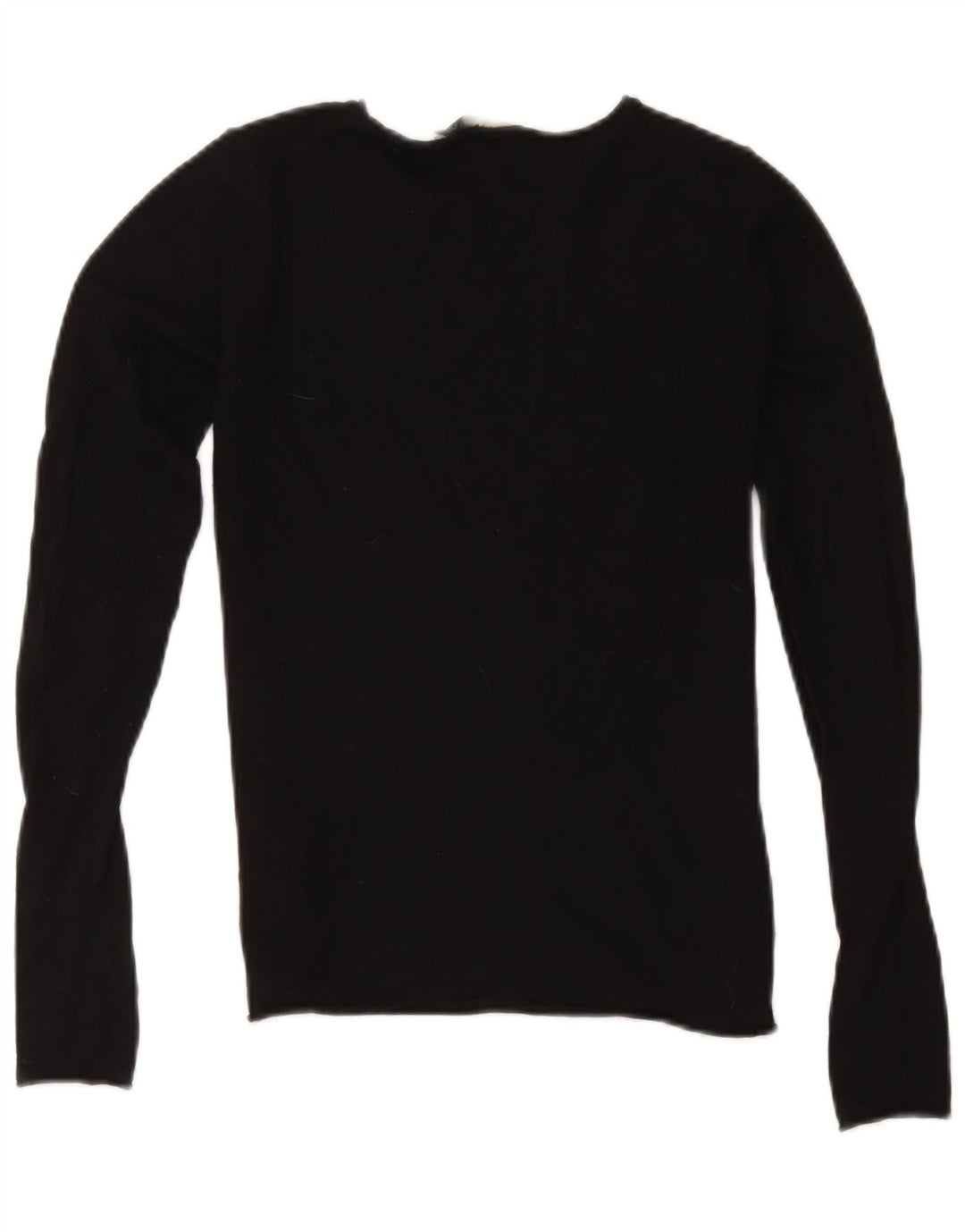 Zara Womens Top Long Sleeve UK 10 Small Black Modal