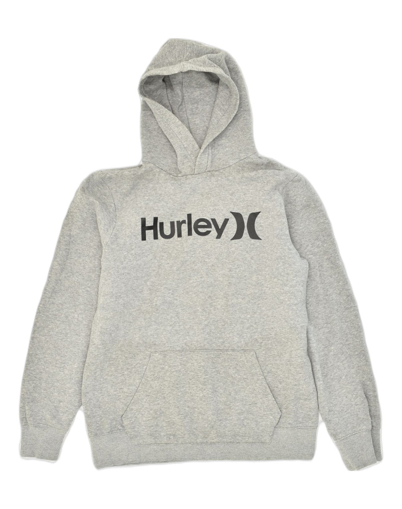 HURLEY Boys Graphic Hoodie Jumper 15-16 Years Grey Cotton | Vintage Hurley | Thrift | Second-Hand Hurley | Used Clothing | Messina Hembry 