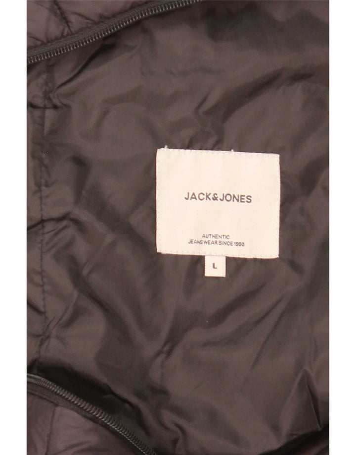 Jack & Jones Mens Padded Gilet UK 40 Large Black Nylon