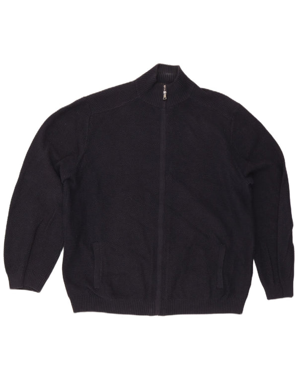 Marks & Spencer Mens Cardigan Sweater 2XL Navy Blue Cotton