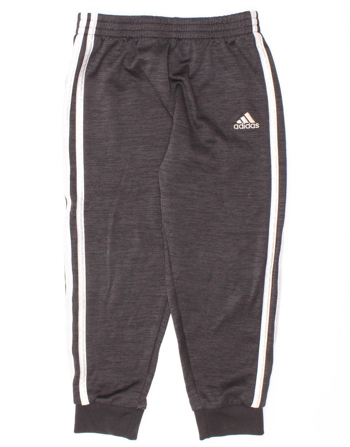 Adidas Boys Tracksuit Trousers Joggers 5-6 Years Grey Flecked Polyester