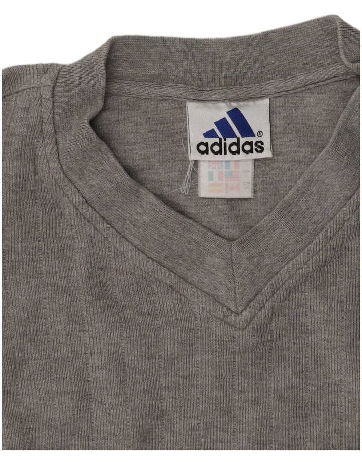 ADIDAS Mens T-Shirt Top Large Grey Cotton
