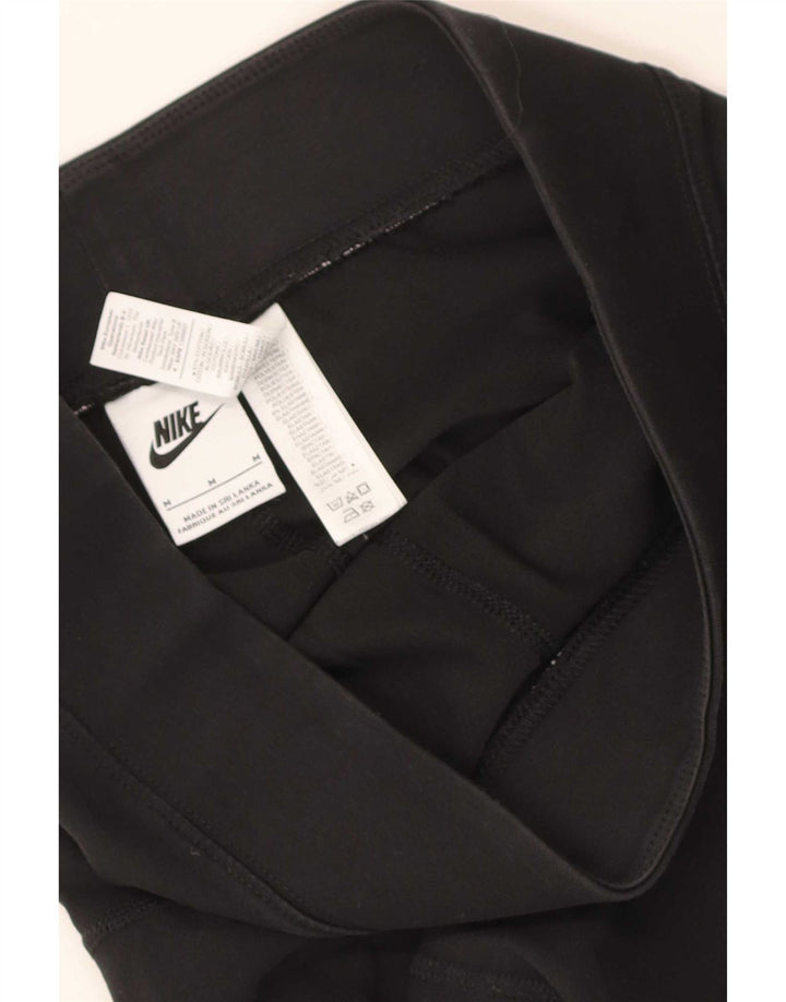 Nike Womens Graphic Leggings UK 12 Medium Black Colourblock Cotton