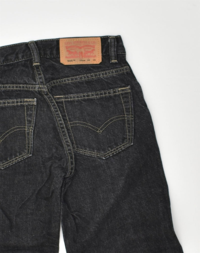 LEVI'S Boys 505 Straight Jeans 11-12 Years W24 L26 Navy Blue Cotton | Vintage Levi's | Thrift | Second-Hand Levi's | Used Clothing | Messina Hembry 