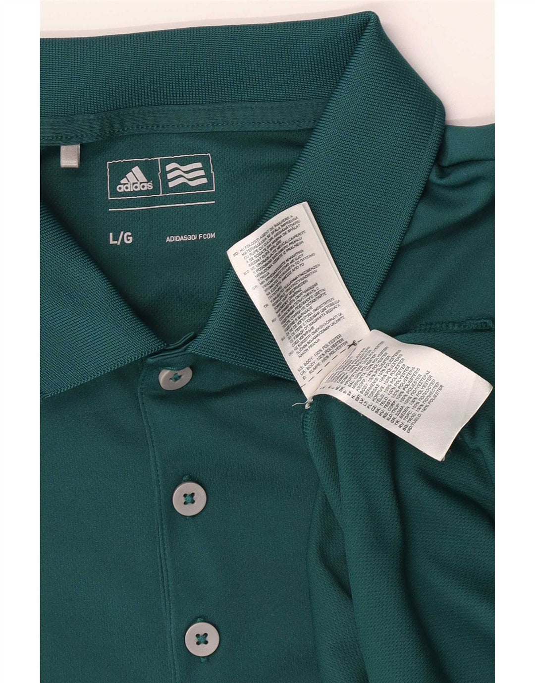 Adidas Mens Polo Shirt Large Green Polyester