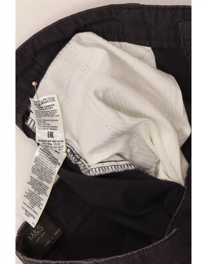 Marks & Spencer Mens Chino Shorts W36 Large Navy Blue Cotton