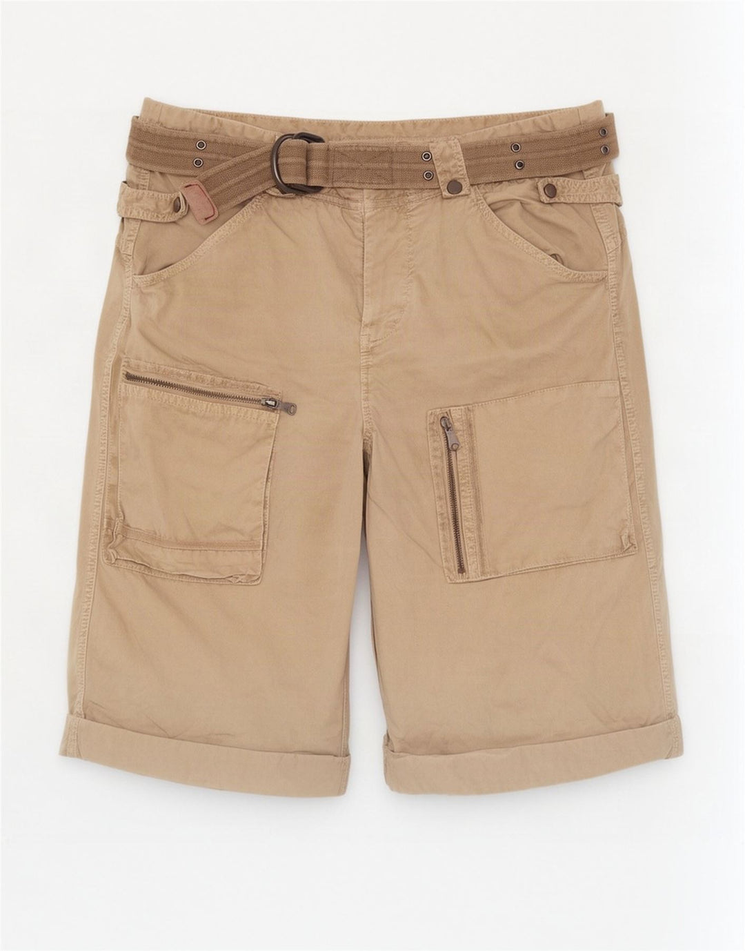Gaudi Mens Cargo Shorts IT 52 XL W38 Beige Cotton