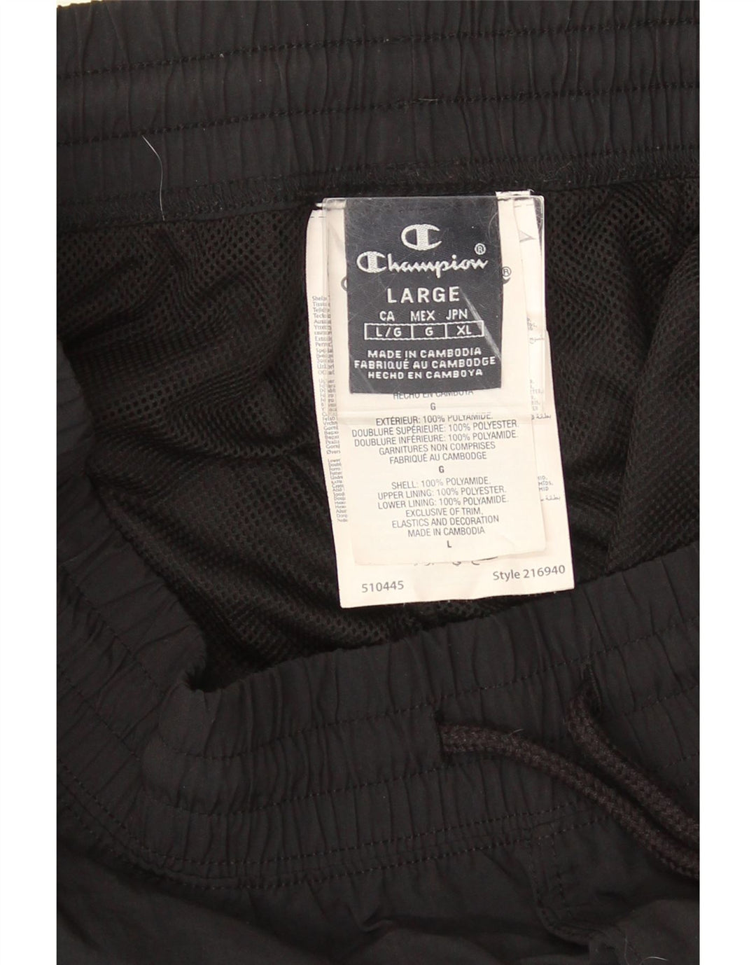 Champion Mens Cargo Tracksuit Trousers Large  Black Polyester
