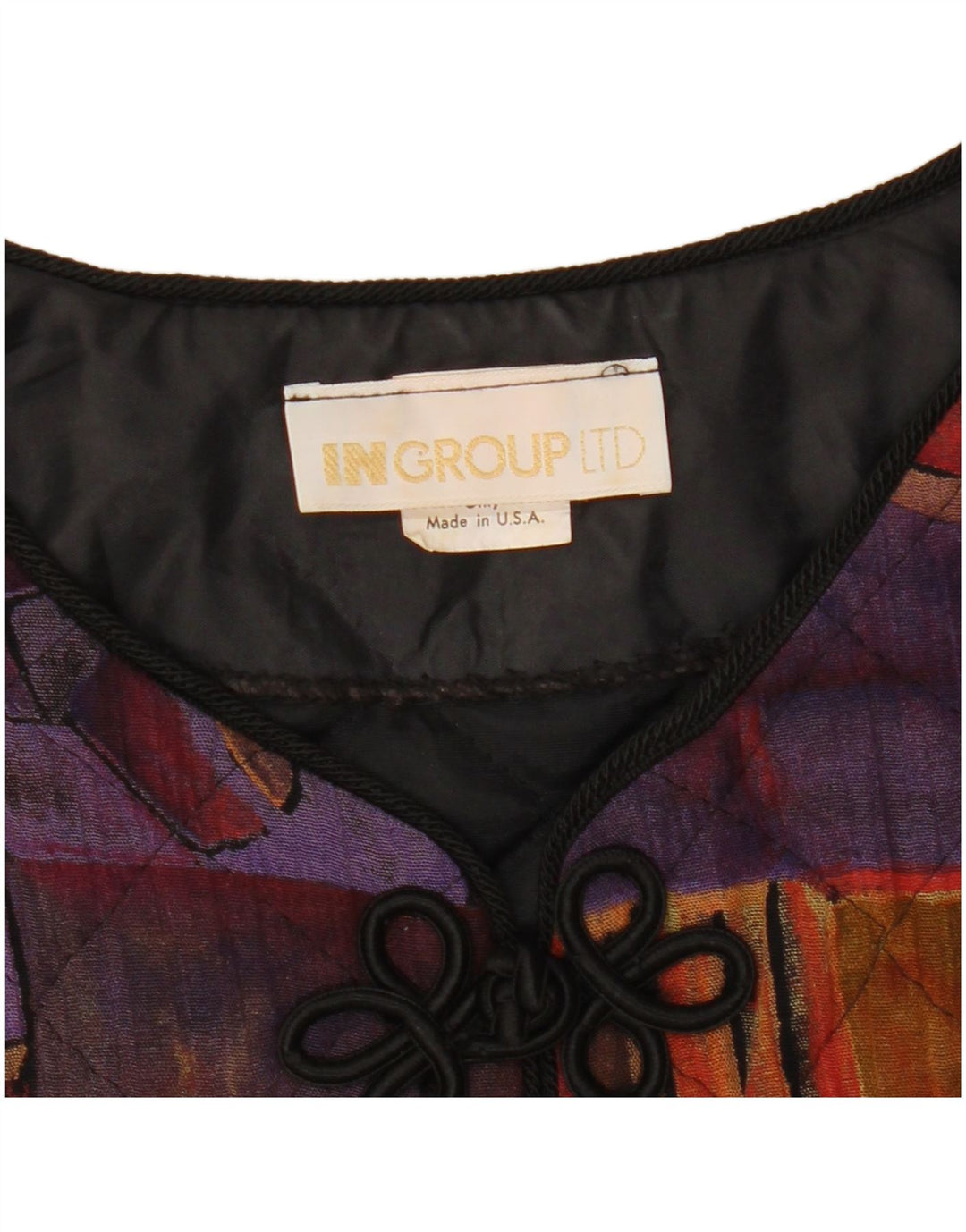 VINTAGE Womens Crop Blazer Jacket US 10 Large Multicoloured Geometric