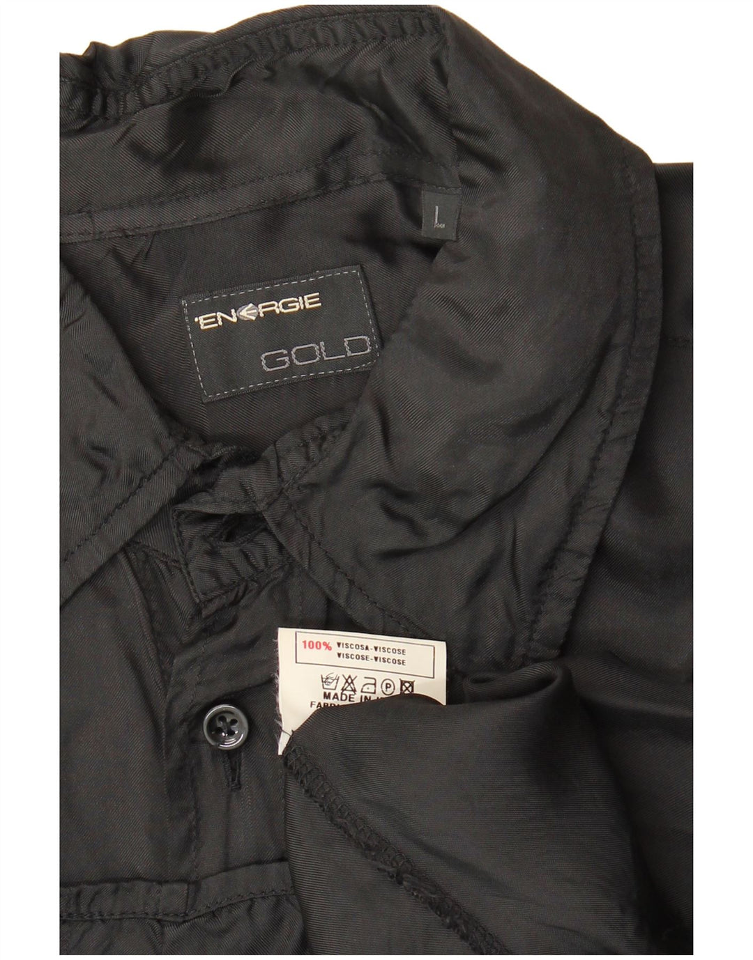 Energie Mens Shirt Large Black Viscose
