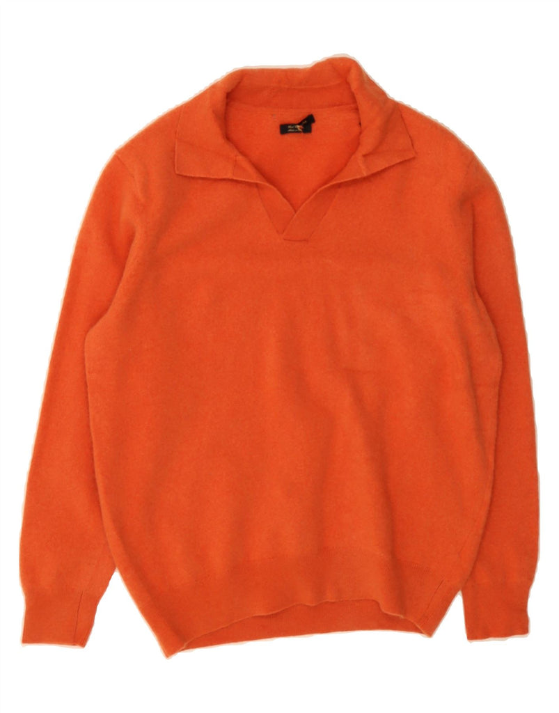 MASSIMO DUTTI Womens Polo Neck Jumper Sweater UK 16 Large Orange Wool Vintage Massimo Dutti and Second-Hand Massimo Dutti from Messina Hembry 