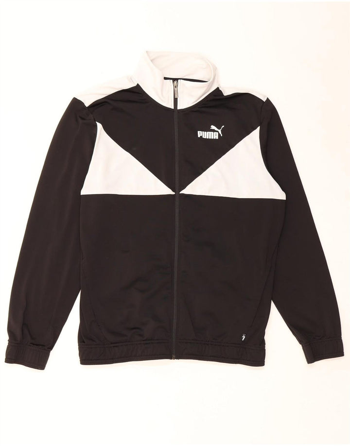 Puma Mens Tracksuit Top Jacket Large Black Colourblock Polyester