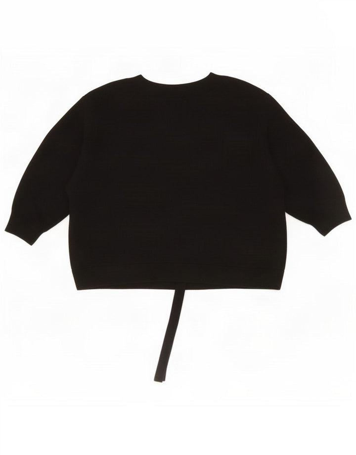 Marks & Spencer Womens Crop Cardigan Sweater UK 14 Medium Black