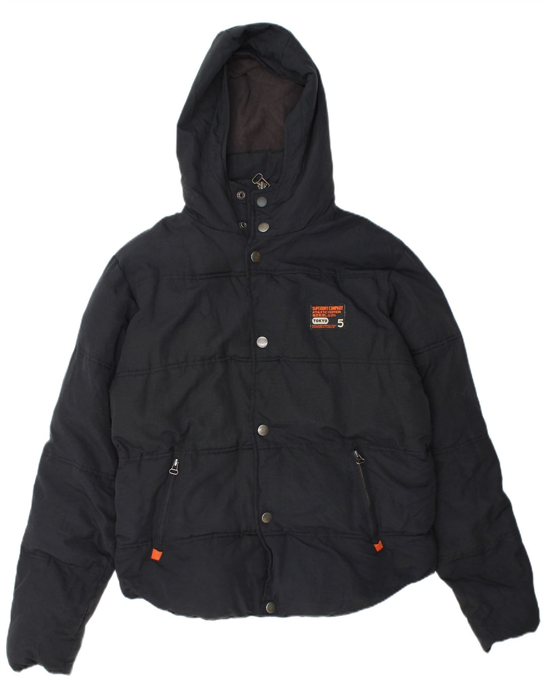 Superdry Mens Hooded Padded Jacket UK 40 Large Navy Blue Nylon