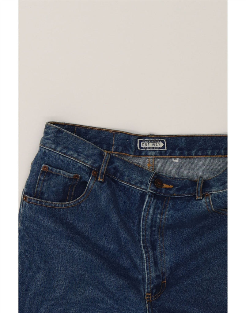ONE WAY Mens Denim Shorts W34 Large Blue Cotton Vintage ONE WAY and Second-Hand ONE WAY from Messina Hembry 