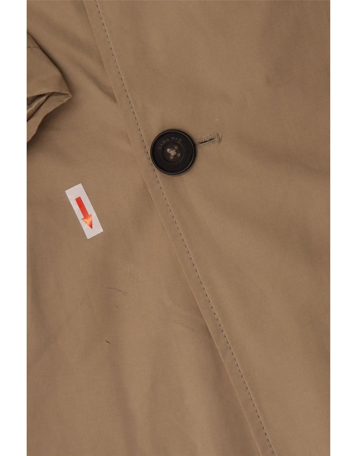 Zara Mens Trench Coat UK 38 Medium Beige Polyester