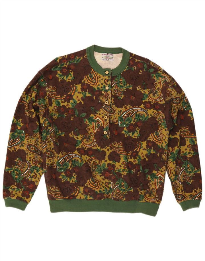 Vintage Womens Sweatshirt Jumper UK 16 Large Multicoloured Floral