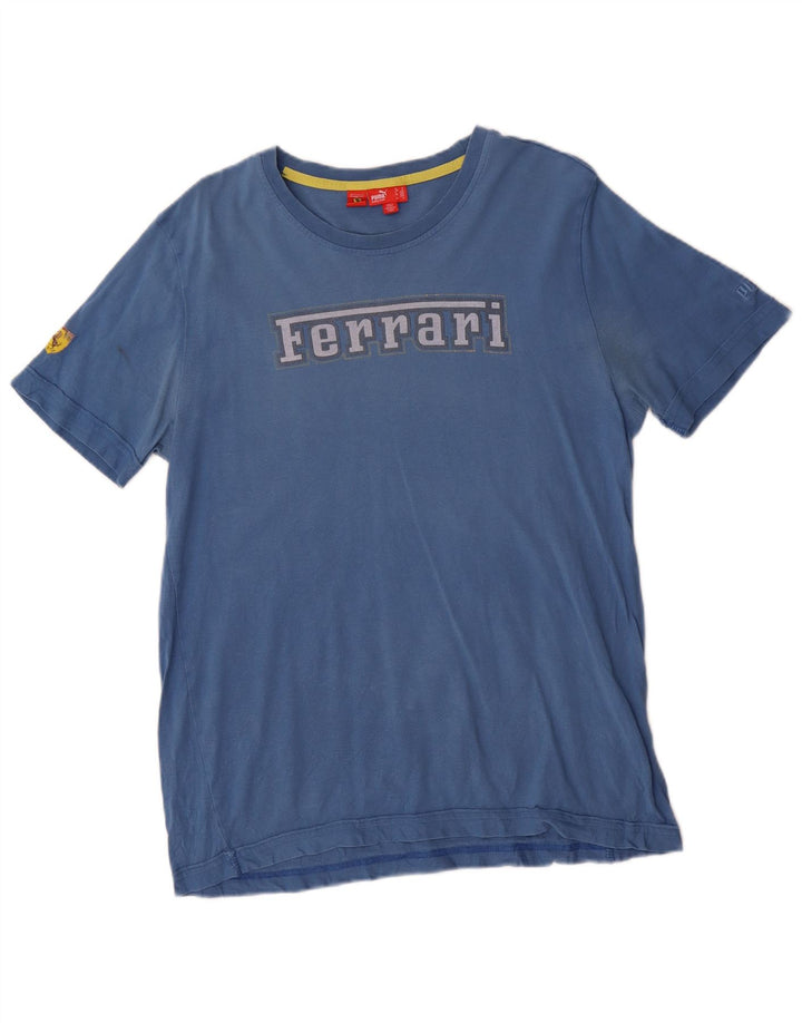 Puma Mens Ferrari Graphic T-Shirt Top Medium Blue