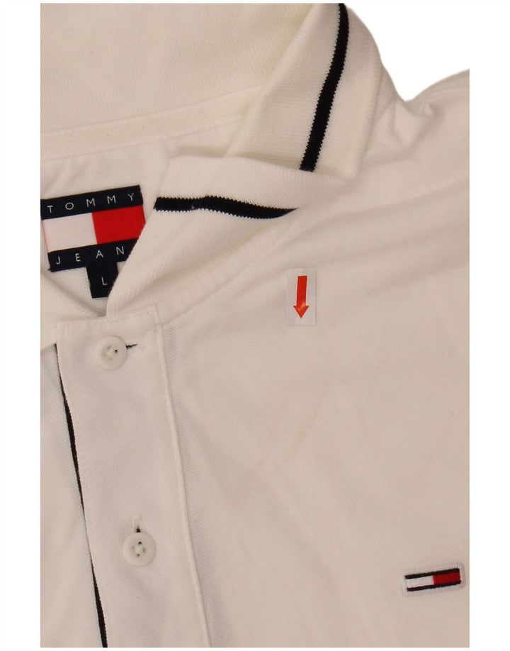 Tommy Hilfiger Mens Polo Shirt Large White Cotton