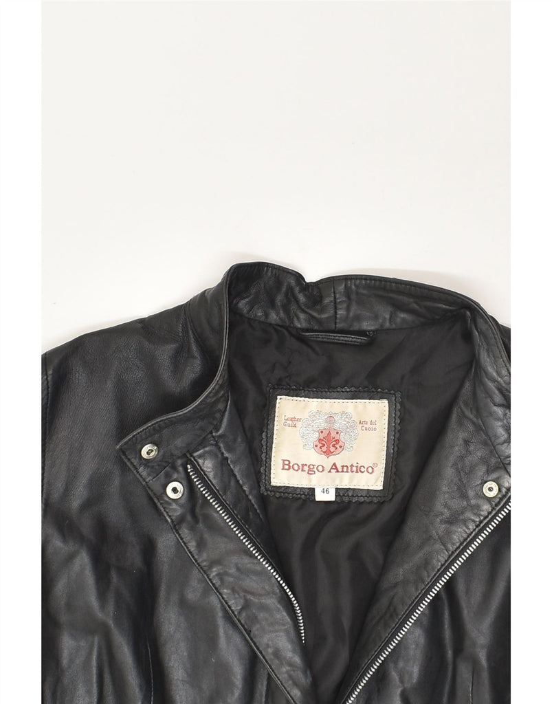 VINTAGE Womens Leather Jacket IT 46 Large Black Leather | Vintage Vintage | Thrift | Second-Hand Vintage | Used Clothing | Messina Hembry 