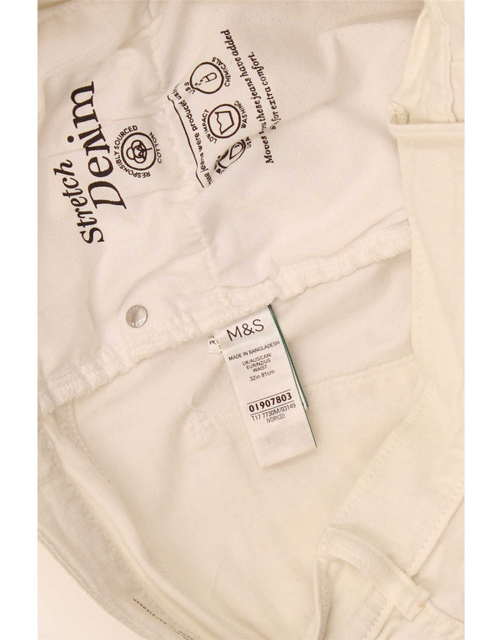 Marks & Spencer Mens Denim Shorts W32 Medium White Cotton