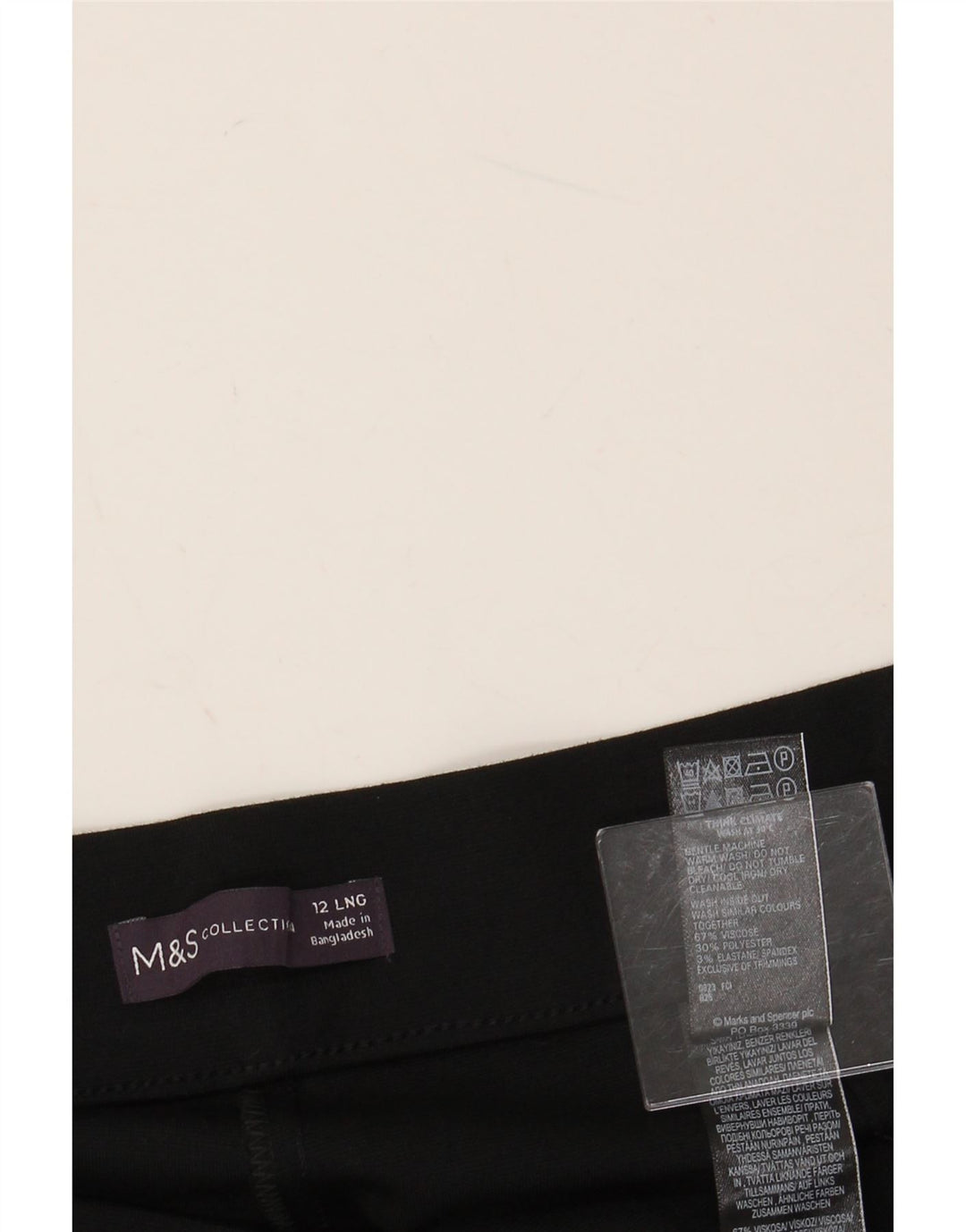 MARKS & SPENCER Womens Straight Casual Trousers UK 12 Medium W30 L30 Black