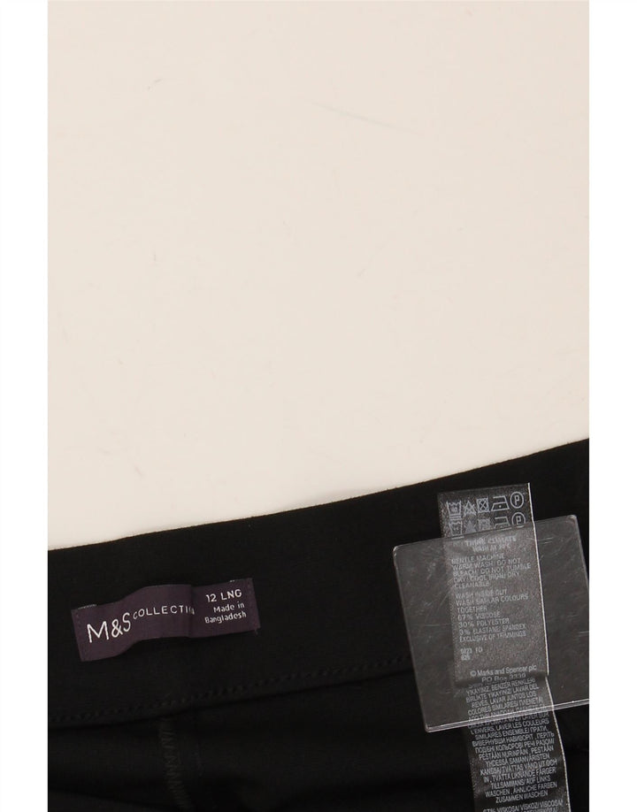 MARKS & SPENCER Womens Straight Casual Trousers UK 12 Medium W30 L30 Black
