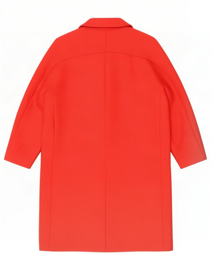Zara Womens 3/4 Sleeve Oversized Overcoat UK 10 Small Red Polyester