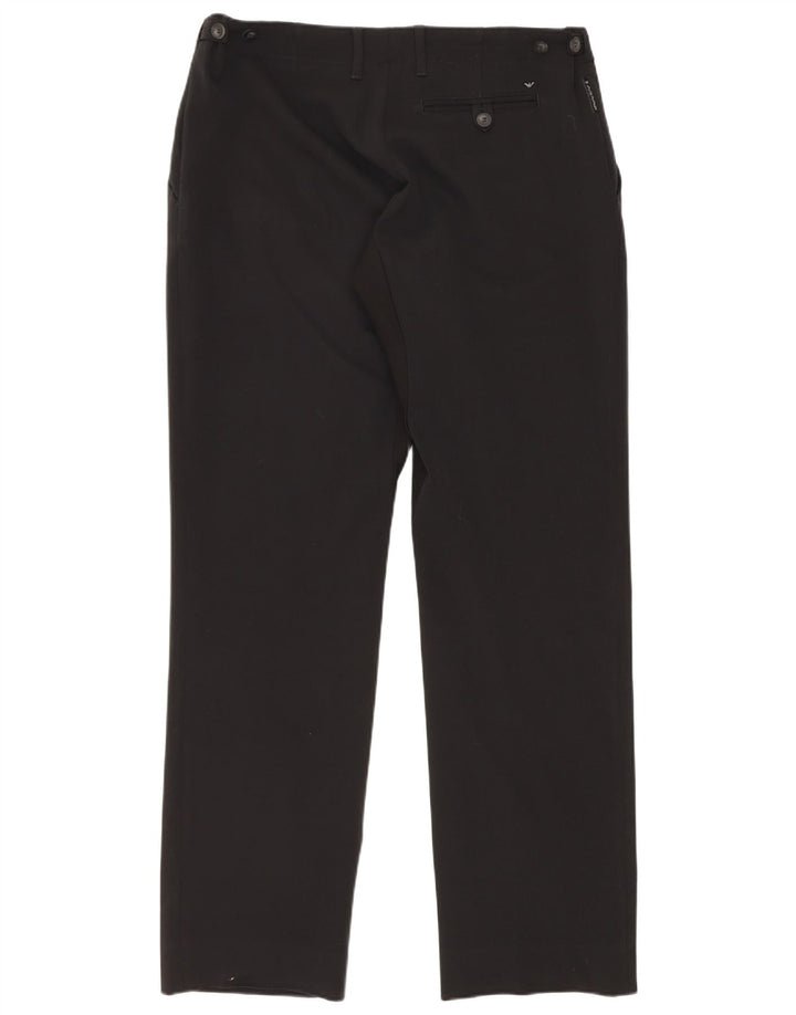 Armani Womens Straight Suit Trousers W30 L29 Black Polyester