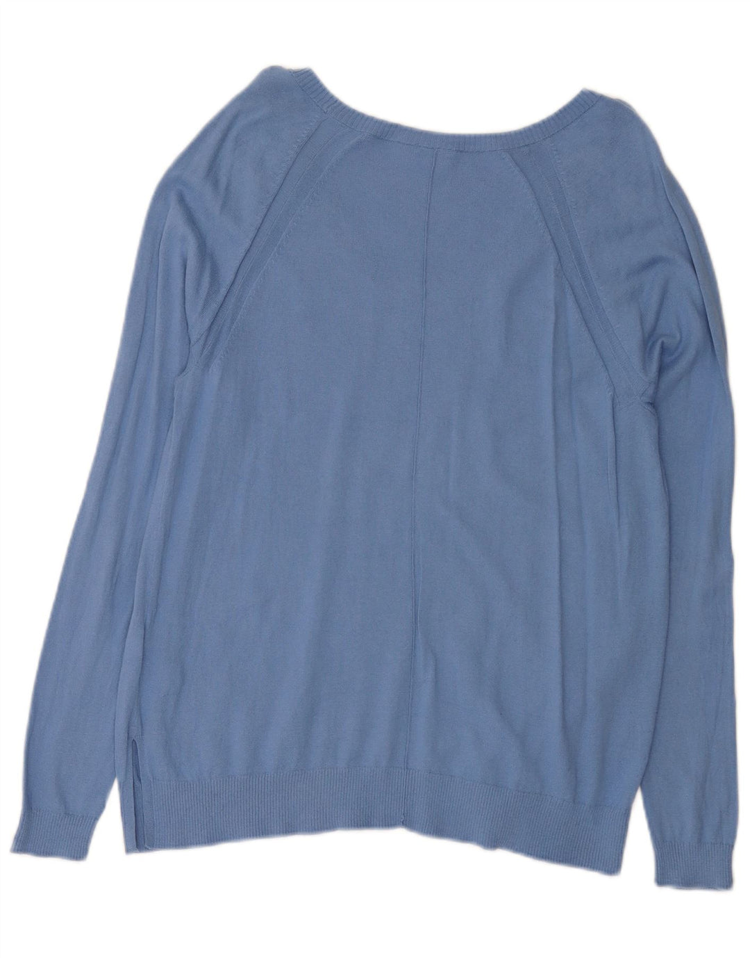 Gap Womens V-Neck Jumper Sweater UK 14 Medium Blue Cotton