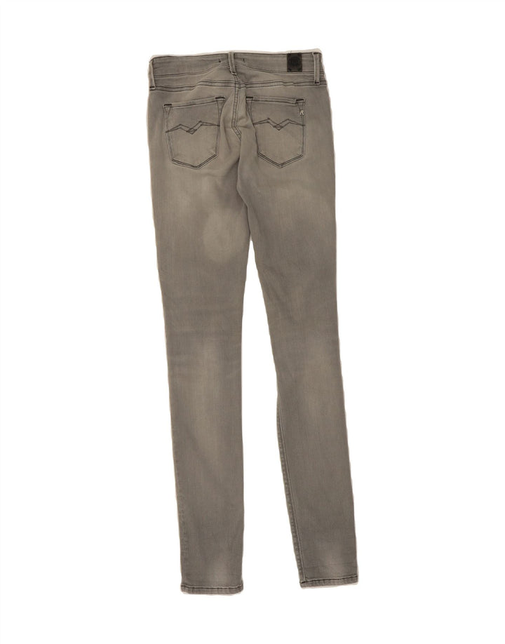 REPLAY Womens Power Flex Skinny Jeans W25 L31 Grey Vintage Replay and Second-Hand Replay from Messina Hembry 