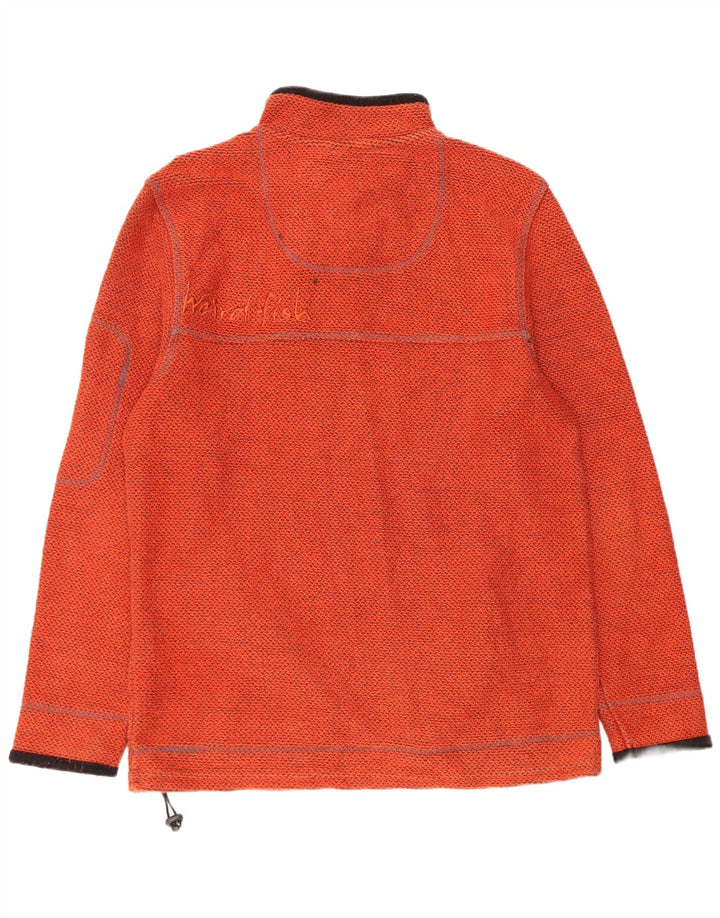 Weird Fish Mens Graphic 1/4 Zip Sweatshirt Jumper Large Orange Cotton