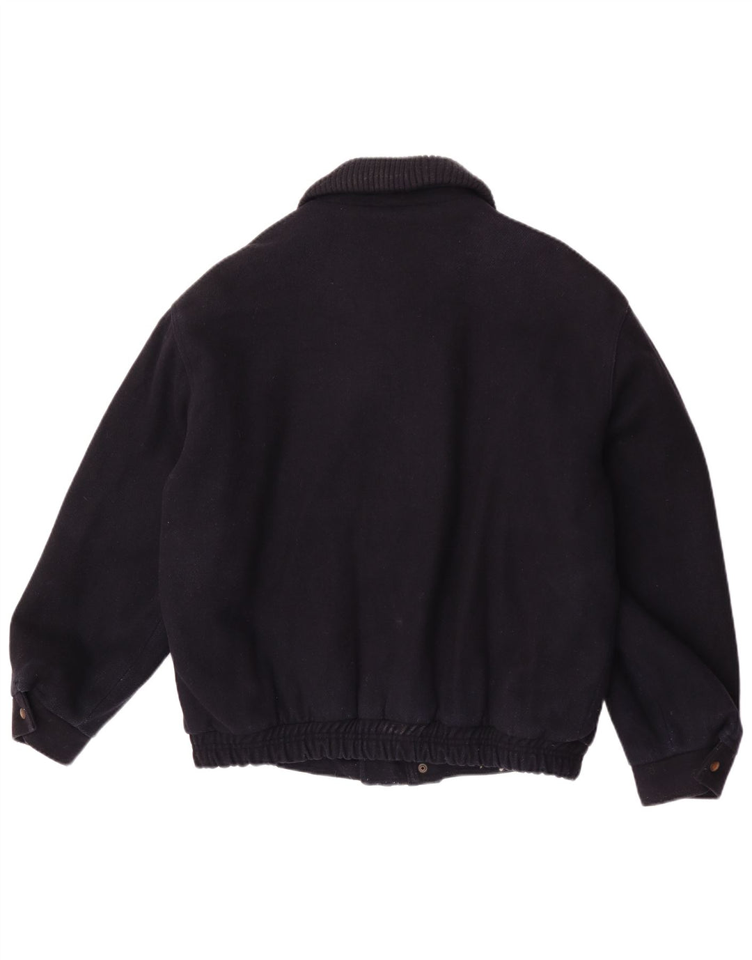 Vintage Mens Bomber Jacket UK 42 XL Navy Blue Wool