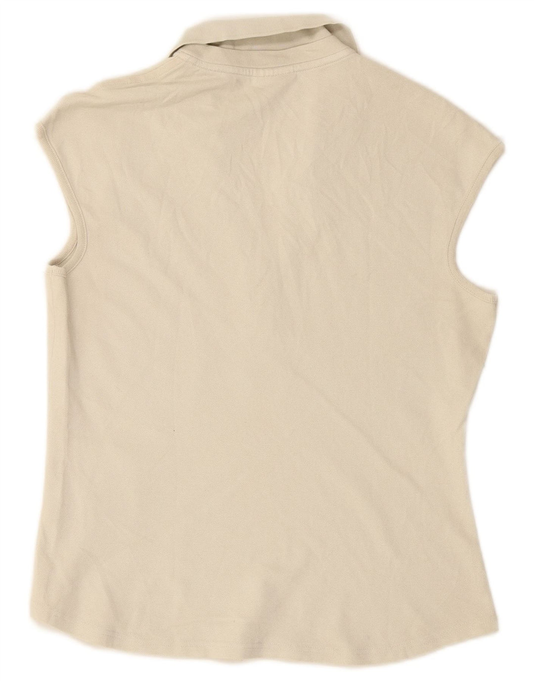 LACOSTE Womens Sleeveless Polo Shirt Size 44 Large White Cotton