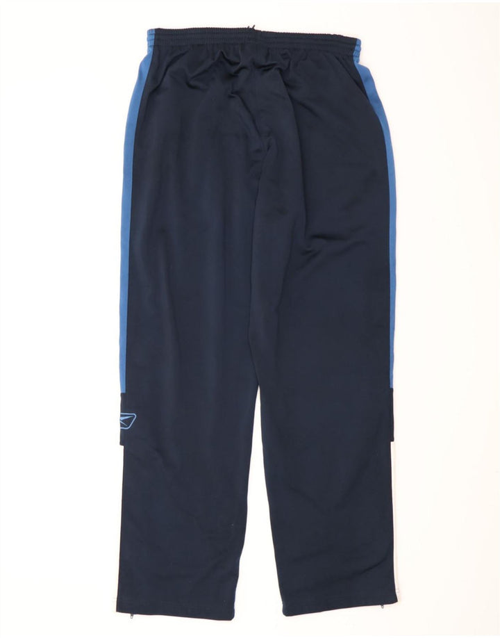 Reebok Mens Tracksuit Trousers Small  Navy Blue Colourblock Polyester