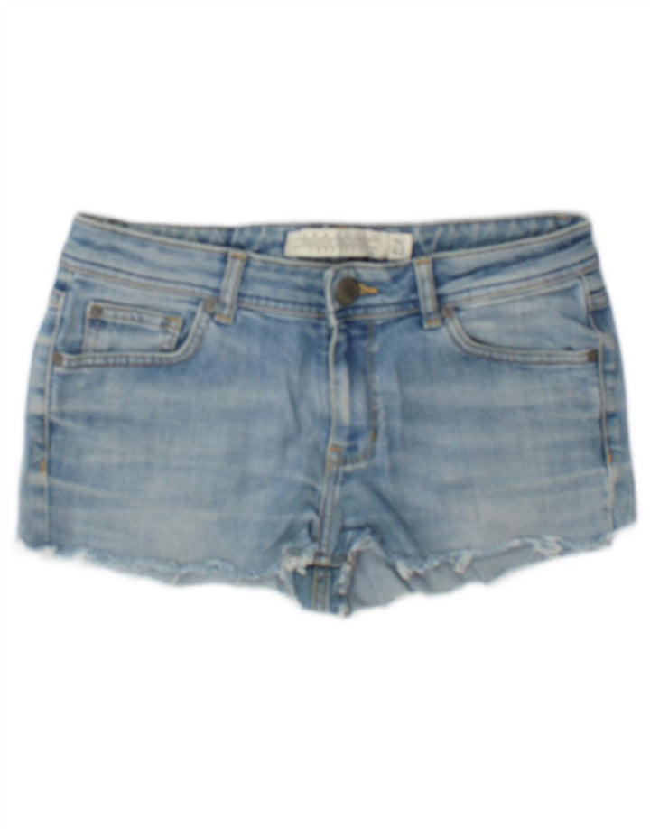 Zara Womens Denim Hot Pants EU 40 Medium W30  Blue Cotton