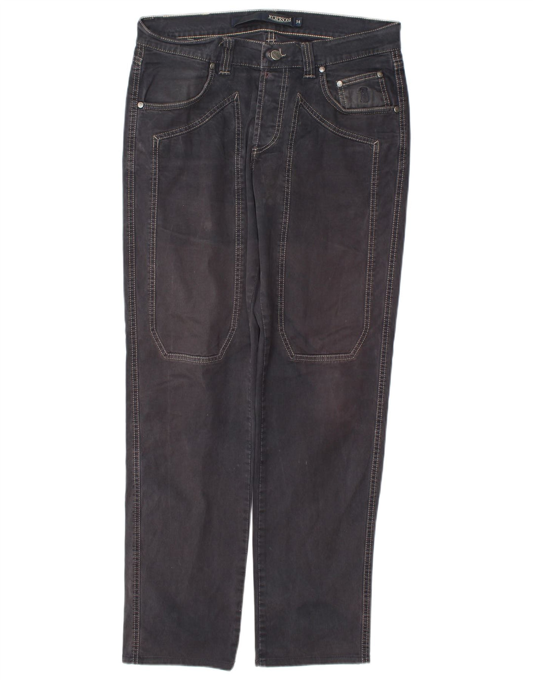 Jeckerson Mens Straight Jeans W34 L31 Grey Cotton
