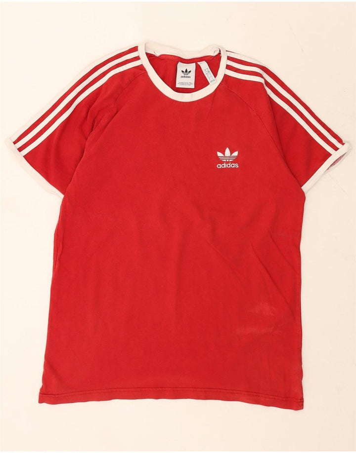 Adidas Mens T-Shirt Top Large Red Cotton