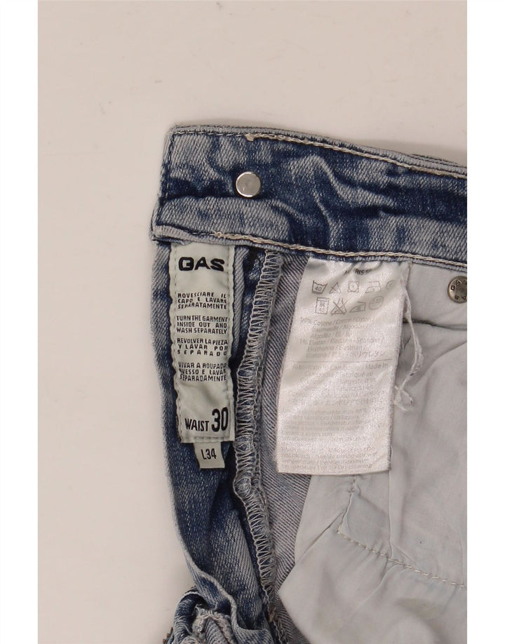 Gas Womens Slim Jeans W30 L34 Blue Cotton
