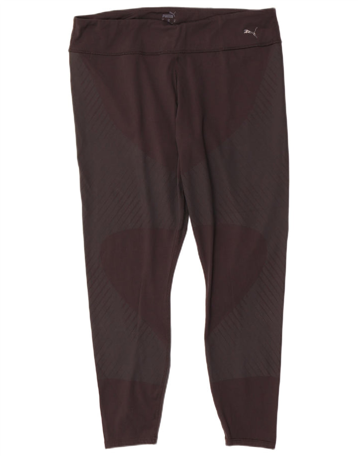 Puma Womens Leggings UK 18 XL  Black Colourblock