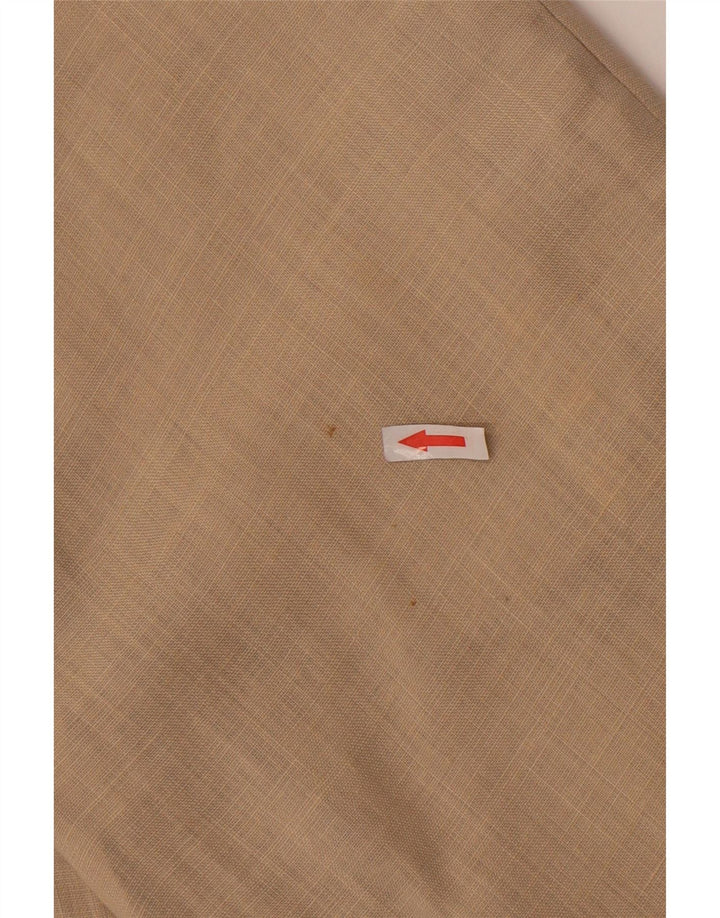 Marks & Spencer Mens Straight Suit Trousers W34 L29 Beige Linen